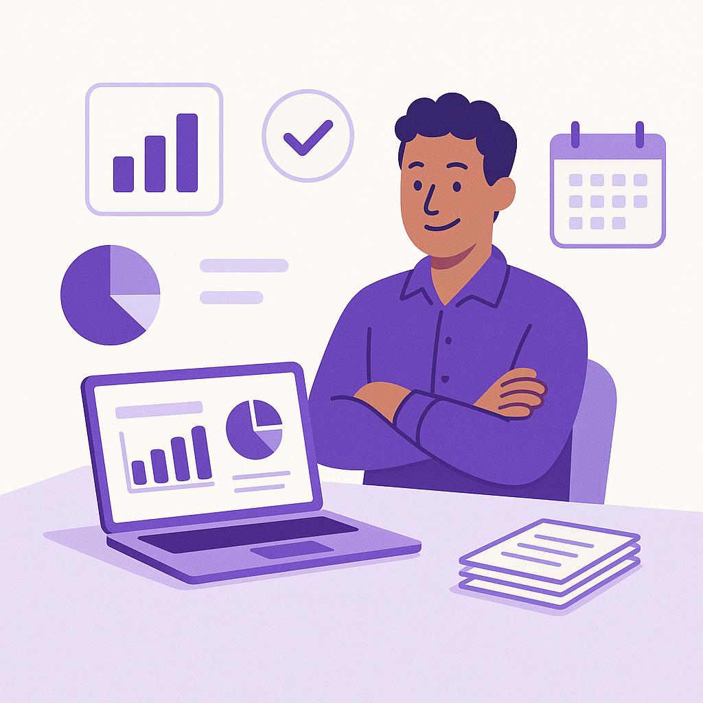 A small-business owner with clean, organized books in QuickBooks